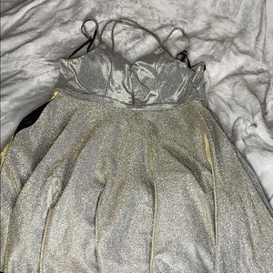 Short Glitter Dress with Pockets